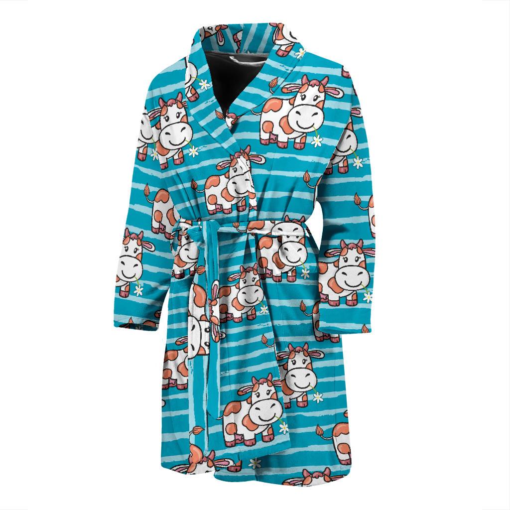 Cow Cute Print Pattern Men Bath Robe-JTAMIGO.COM
