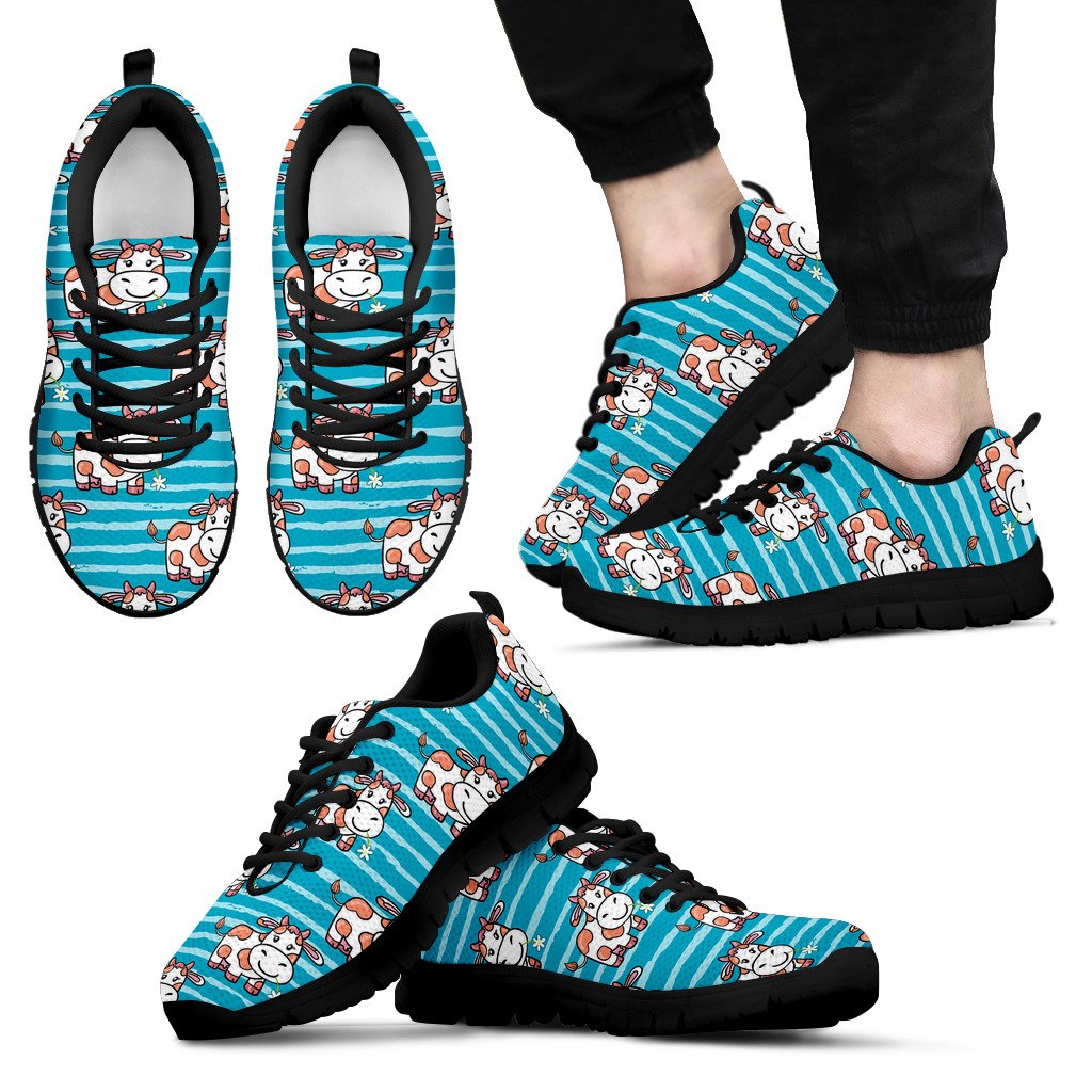 Cow Cute Print Pattern Men Sneakers Shoes