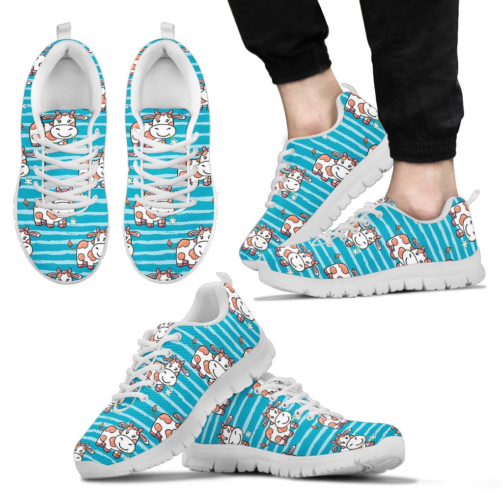 Cow Cute Print Pattern Men Sneakers Shoes