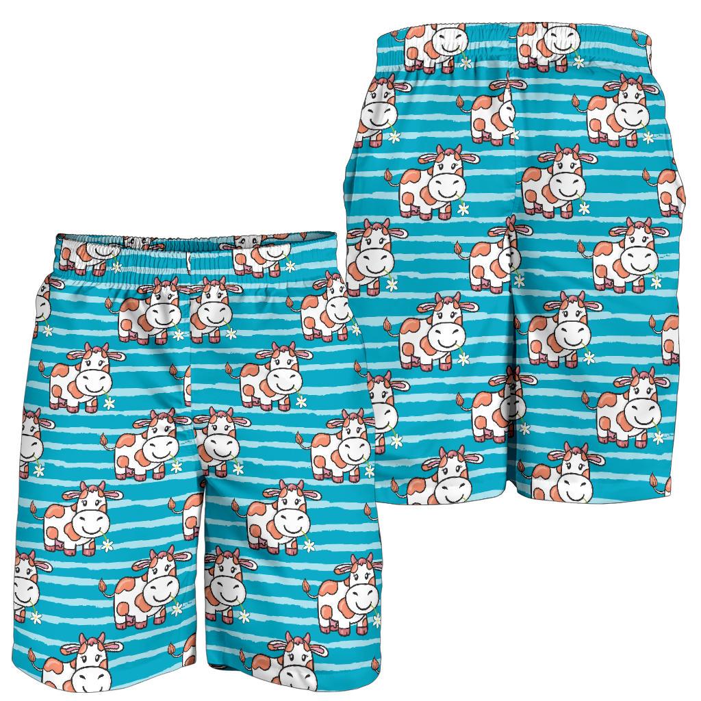 Cow Cute Print Pattern Mens Shorts-JTAMIGO.COM