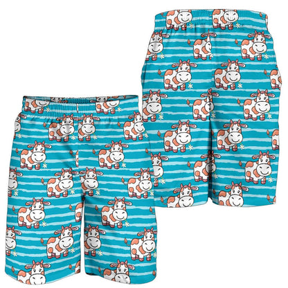 Cow Cute Print Pattern Mens Shorts-JTAMIGO.COM