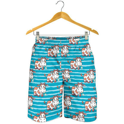 Cow Cute Print Pattern Mens Shorts-JTAMIGO.COM