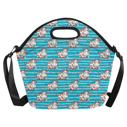 Cow Cute Print Pattern Neoprene Lunch Bag (Model 1669)(Large)-JTAMIGO.COM