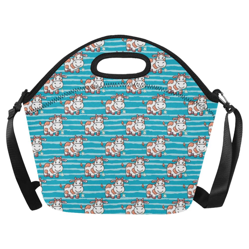 Cow Cute Print Pattern Neoprene Lunch Bag (Model 1669)(Large)-JTAMIGO.COM