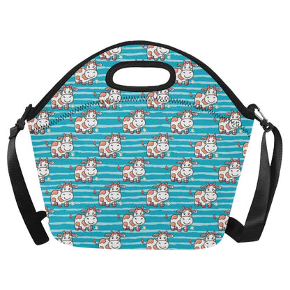Cow Cute Print Pattern Neoprene Lunch Bag (Model 1669)(Large)-JTAMIGO.COM