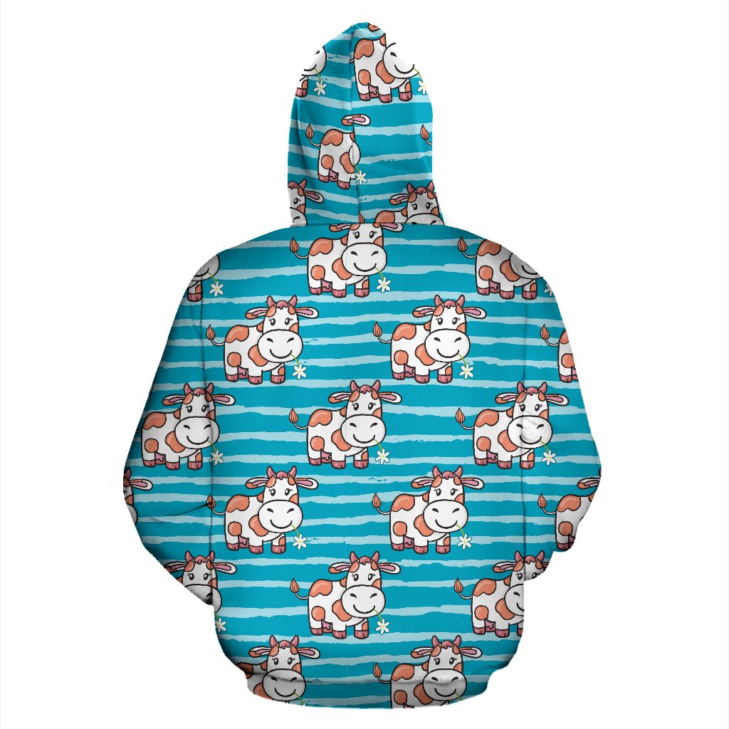 Cow Cute Print Pattern Pullover Hoodie
