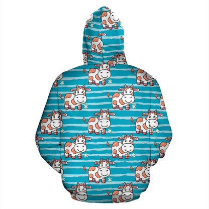 Cow Cute Print Pattern Pullover Hoodie