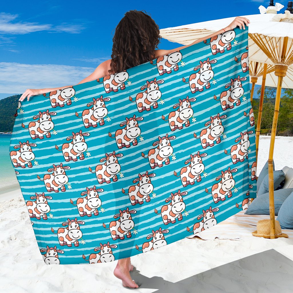 Cow Cute Print Pattern Sarong Pareo Wrap