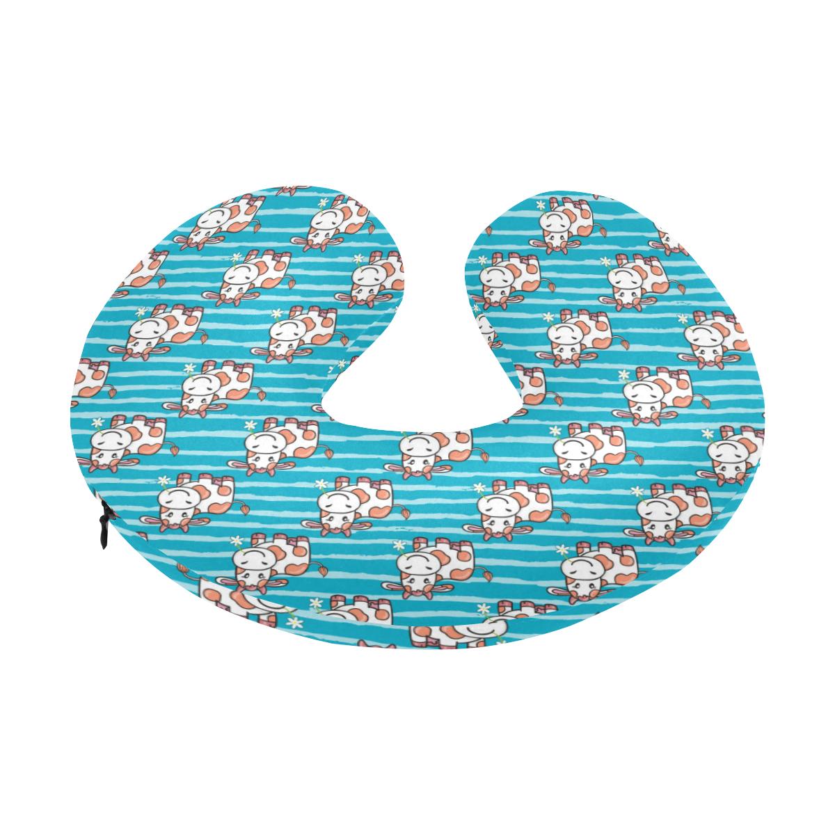 Cow Cute Print Pattern U-Shaped Travel Neck Pillow-JTAMIGO.COM