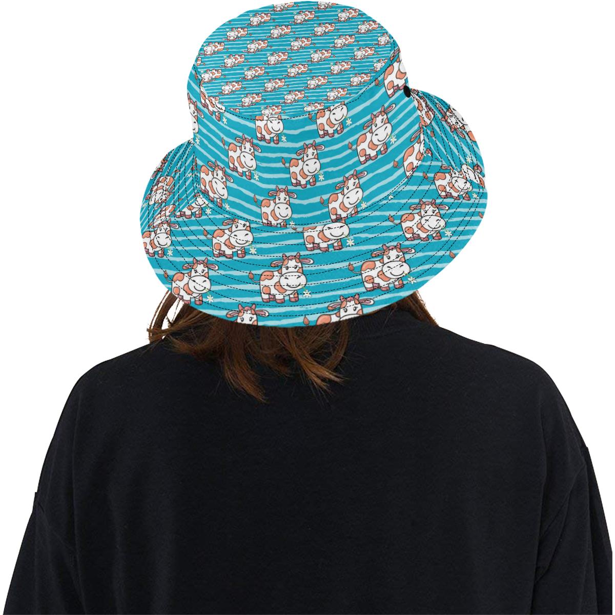 Cow Cute Print Pattern Unisex Bucket Hat