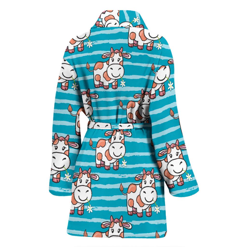 Cow Cute Print Pattern Women Bath Robe-JTAMIGO.COM