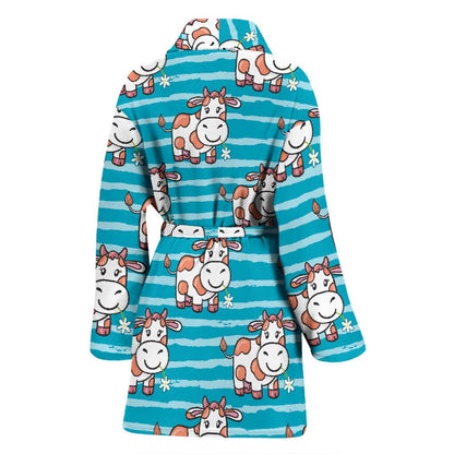 Cow Cute Print Pattern Women Bath Robe-JTAMIGO.COM