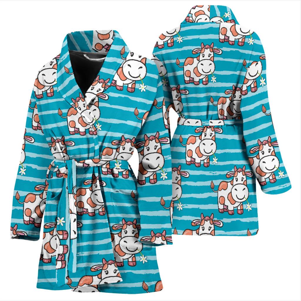 Cow Cute Print Pattern Women Bath Robe-JTAMIGO.COM