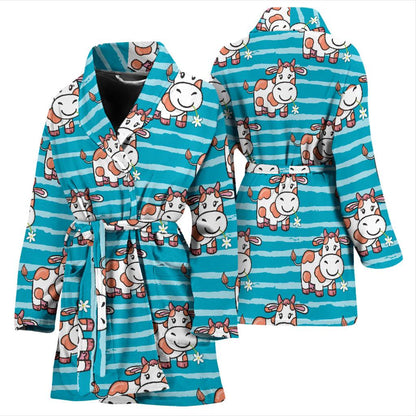 Cow Cute Print Pattern Women Bath Robe-JTAMIGO.COM