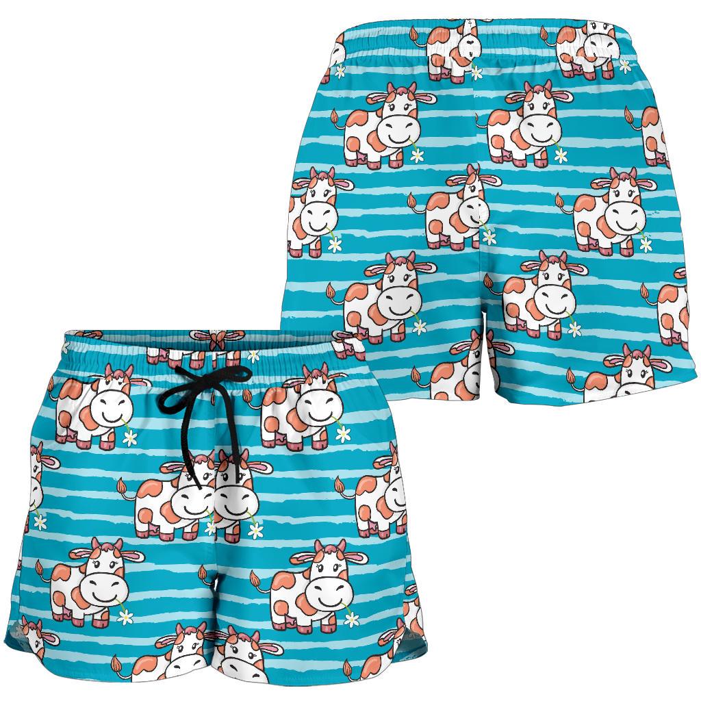 Cow Cute Print Pattern Women Shorts-JTAMIGO.COM
