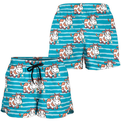 Cow Cute Print Pattern Women Shorts-JTAMIGO.COM