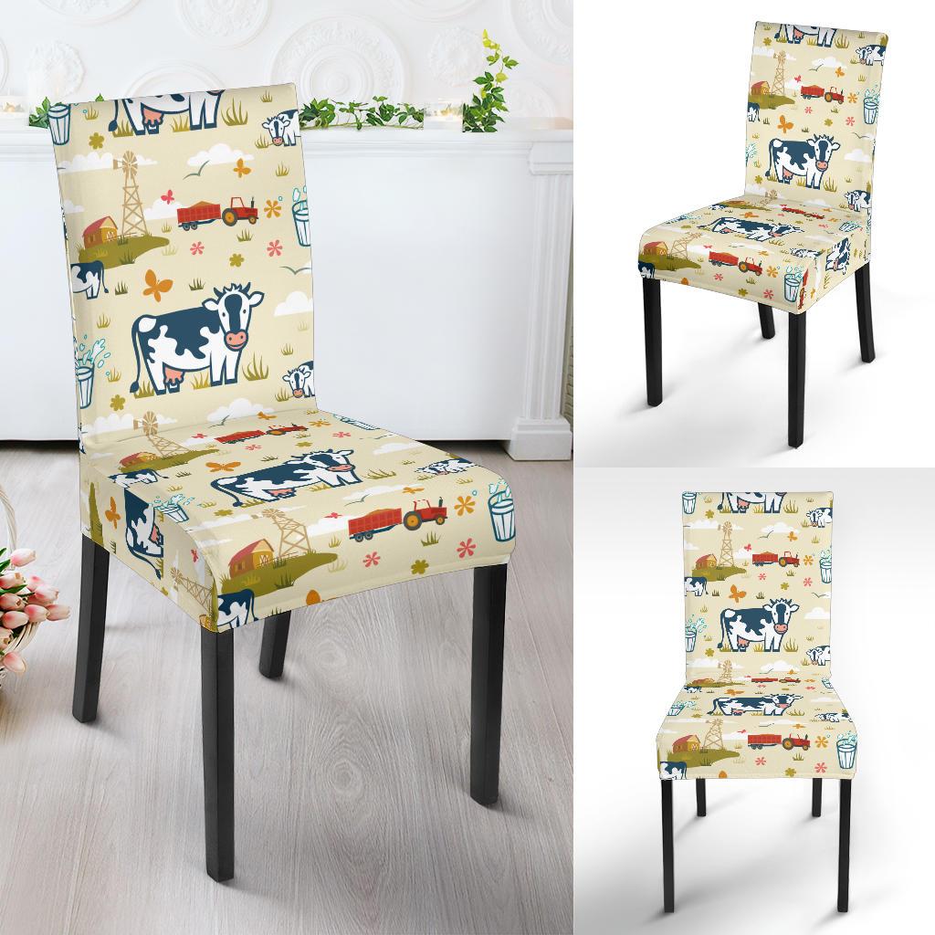 Cow Farm Design Print Dinning Chair Slipper-JTAMIGO.COM