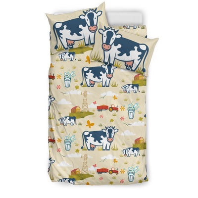 Cow Farm Design Print Duvet Cover Bedding Set