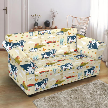Cow Farm Design Print Loveseat Slipcover-JTAMIGO.COM