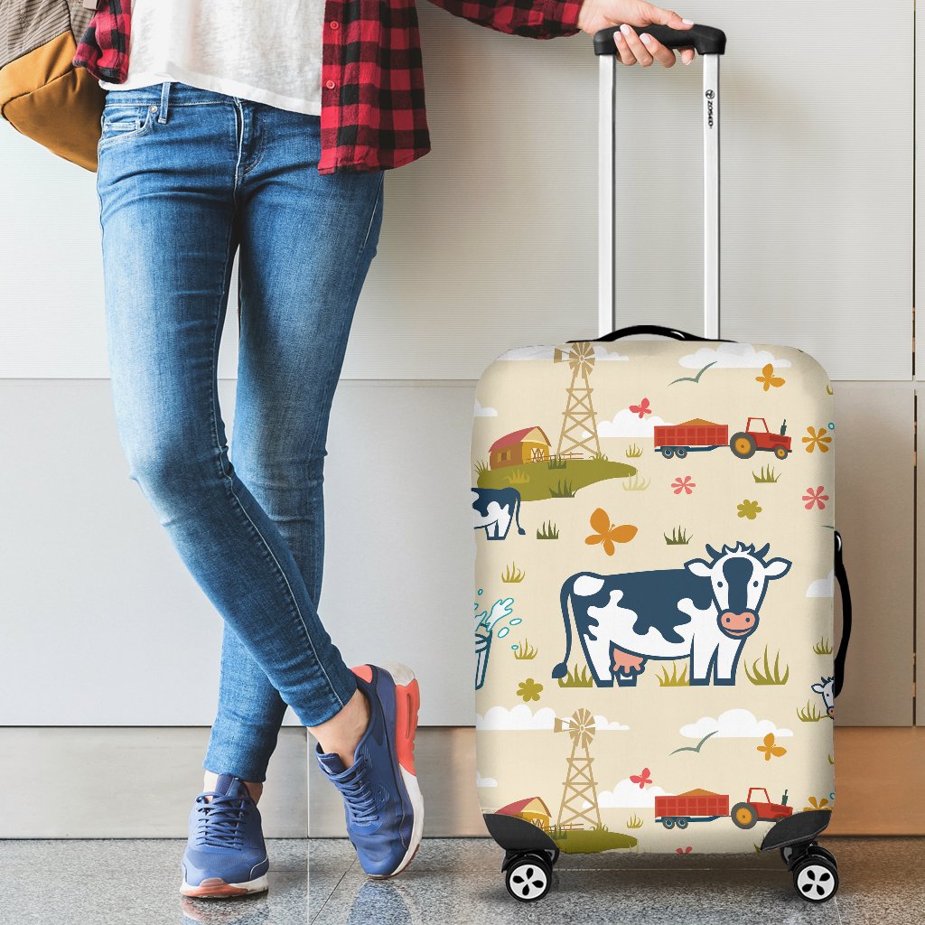 Cow Farm Design Print Luggage Cover Protector