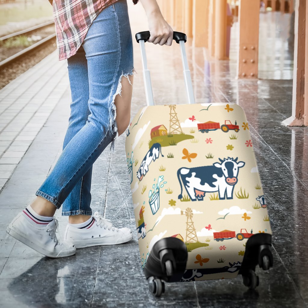 Cow Farm Design Print Luggage Cover Protector