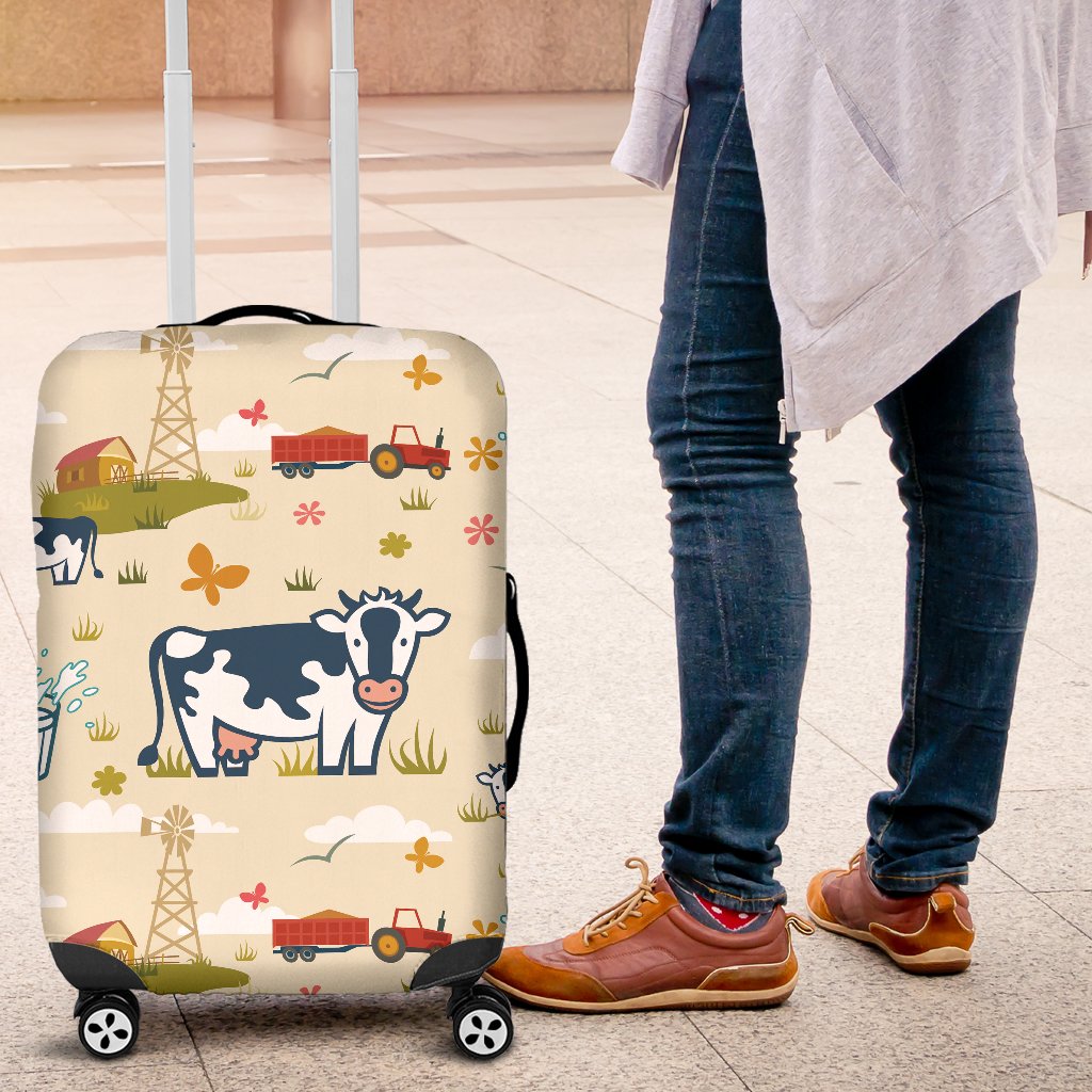 Cow Farm Design Print Luggage Cover Protector