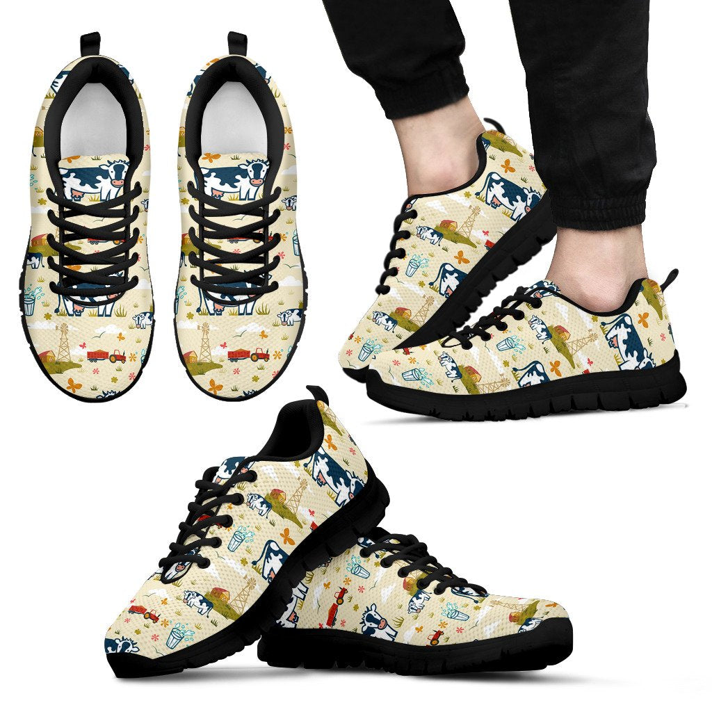 Cow Farm Design Print Men Sneakers Shoes