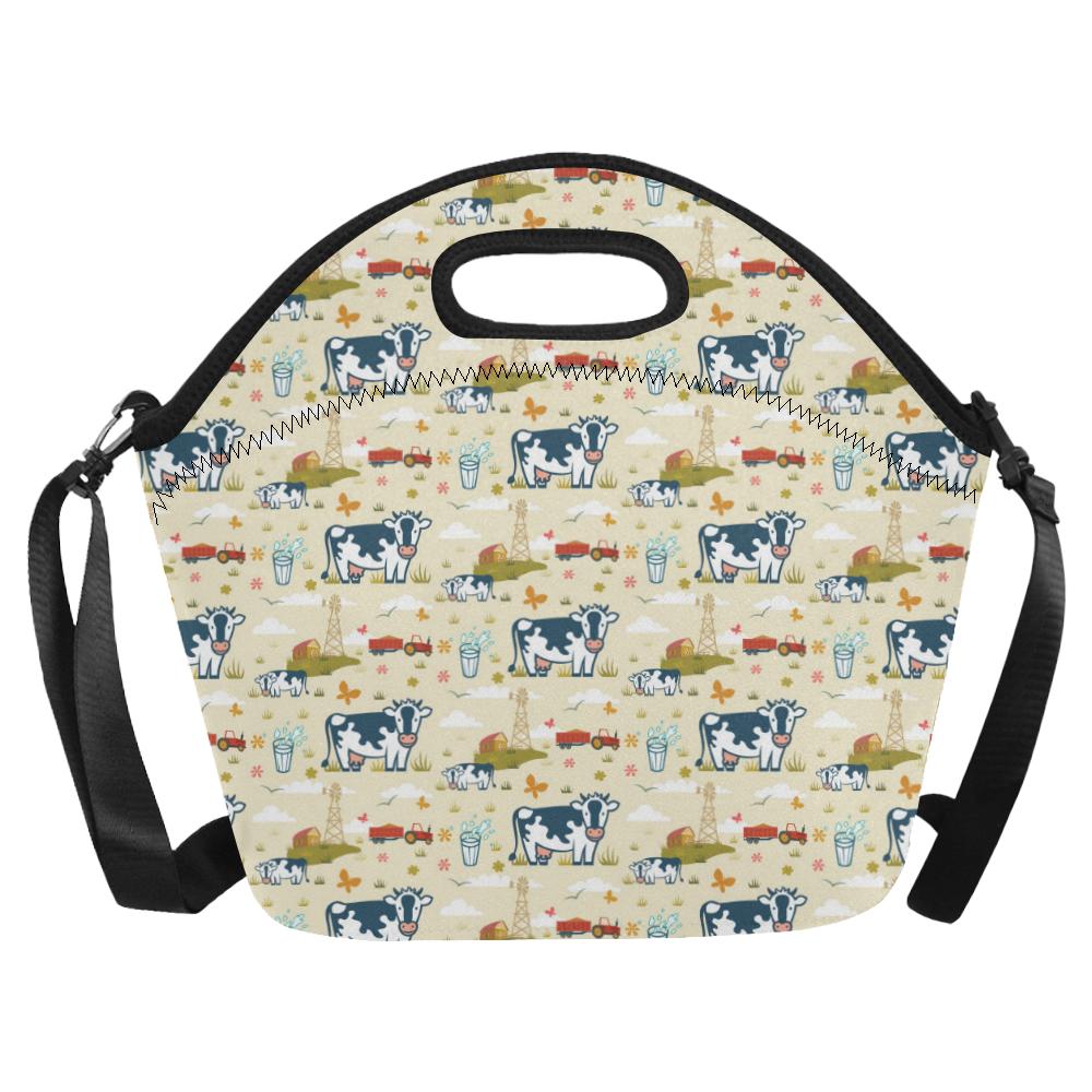 Cow Farm Design Print Neoprene Lunch Bag (Model 1669)(Large)-JTAMIGO.COM
