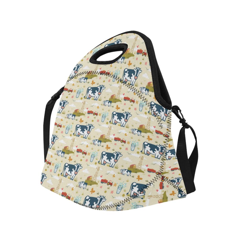 Cow Farm Design Print Neoprene Lunch Bag (Model 1669)(Large)-JTAMIGO.COM