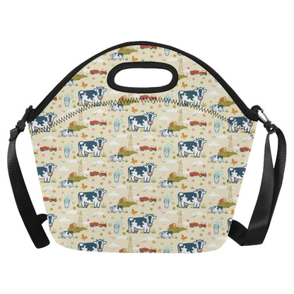 Cow Farm Design Print Neoprene Lunch Bag (Model 1669)(Large)-JTAMIGO.COM