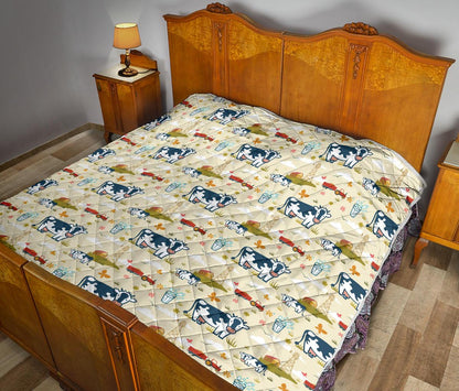 Cow Farm Design Print Premium Quilt-JTAMIGO.COM