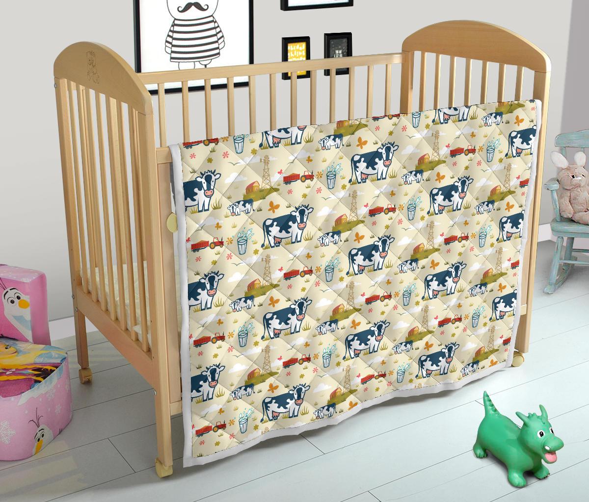 Cow Farm Design Print Premium Quilt-JTAMIGO.COM