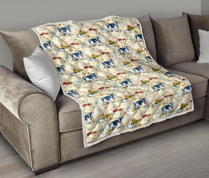 Cow Farm Design Print Premium Quilt-JTAMIGO.COM