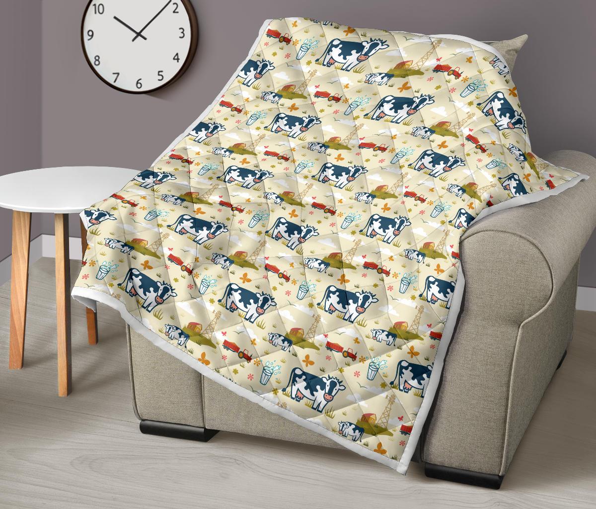Cow Farm Design Print Premium Quilt-JTAMIGO.COM