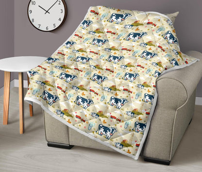 Cow Farm Design Print Premium Quilt-JTAMIGO.COM