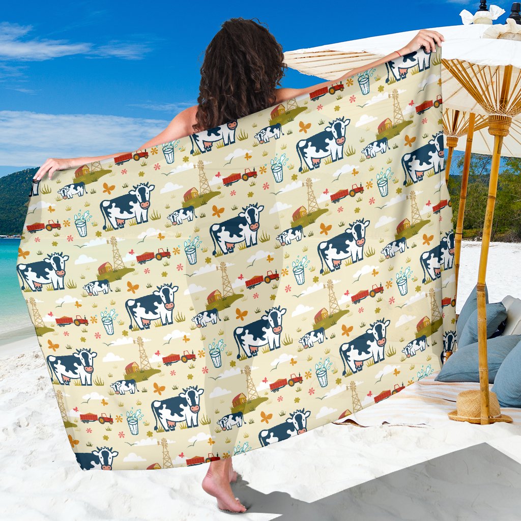 Cow Farm Design Print Sarong Pareo Wrap