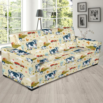 Cow Farm Design Print Sofa Slipcover-JTAMIGO.COM