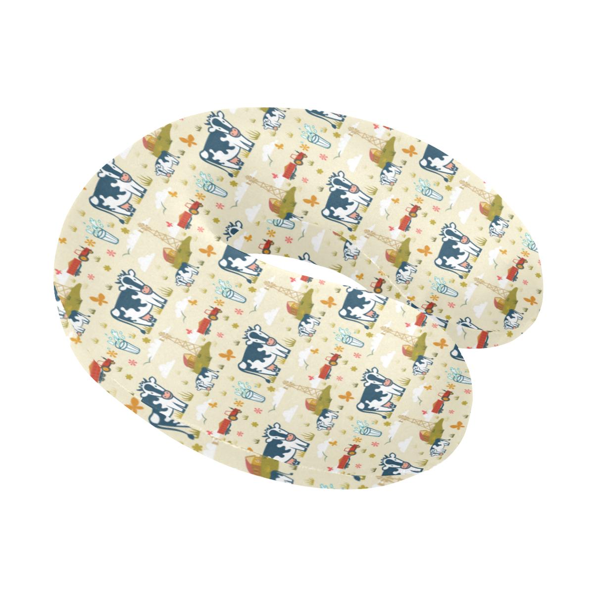 Cow Farm Design Print U-Shaped Travel Neck Pillow-JTAMIGO.COM