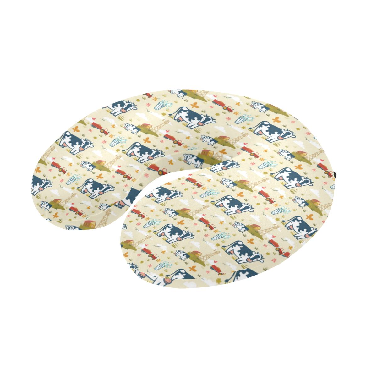 Cow Farm Design Print U-Shaped Travel Neck Pillow-JTAMIGO.COM