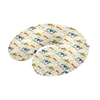 Cow Farm Design Print U-Shaped Travel Neck Pillow-JTAMIGO.COM