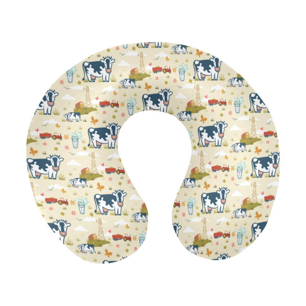 Cow Farm Design Print U-Shaped Travel Neck Pillow-JTAMIGO.COM