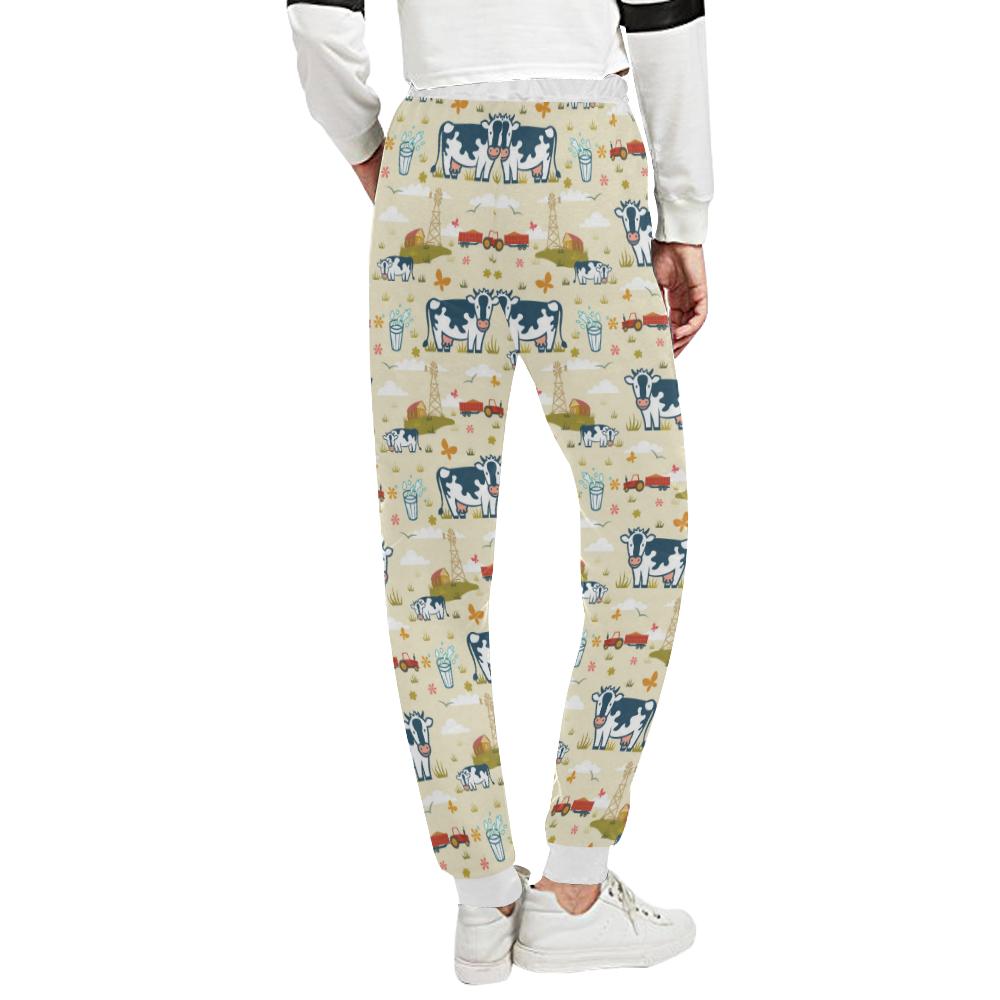 Cow Farm Design Print Unisex Casual Sweatpants (Model L11)-JTAMIGO.COM