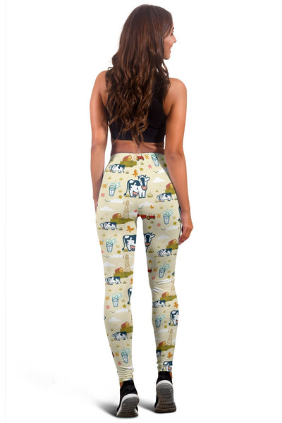 Cow Farm Design Print Women Leggings