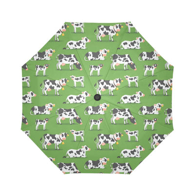 Cow Happy Print Pattern Automatic Foldable Umbrella