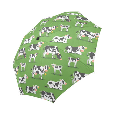 Cow Happy Print Pattern Automatic Foldable Umbrella
