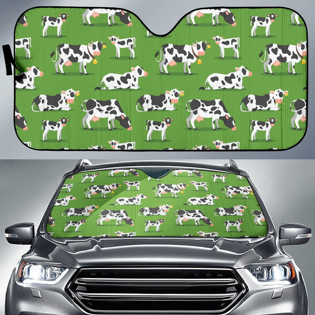 Cow Happy Print Pattern Car Sun Shade For Windshield