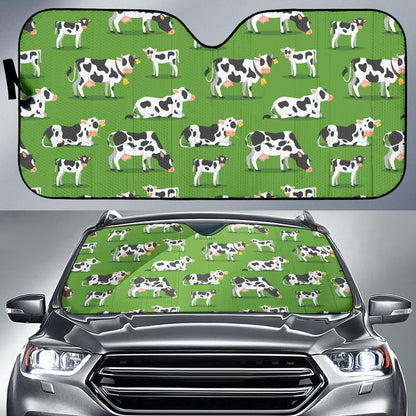 Cow Happy Print Pattern Car Sun Shade For Windshield