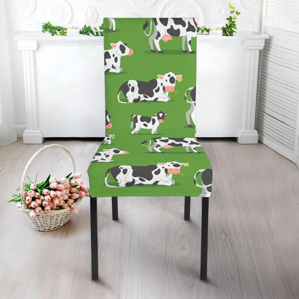 Cow Happy Print Pattern Dinning Chair Slipper-JTAMIGO.COM