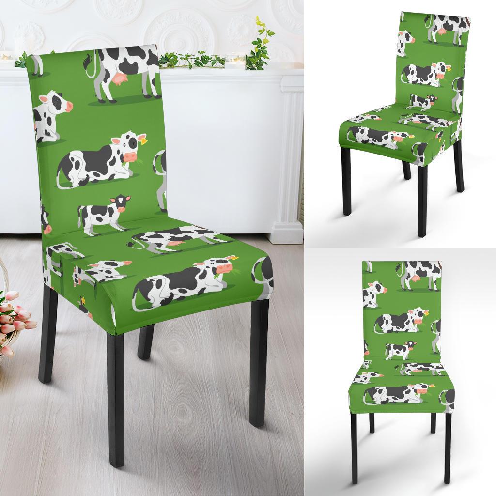Cow Happy Print Pattern Dinning Chair Slipper-JTAMIGO.COM