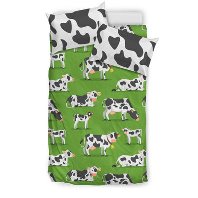 Cow Happy Print Pattern Duvet Cover Bedding Set